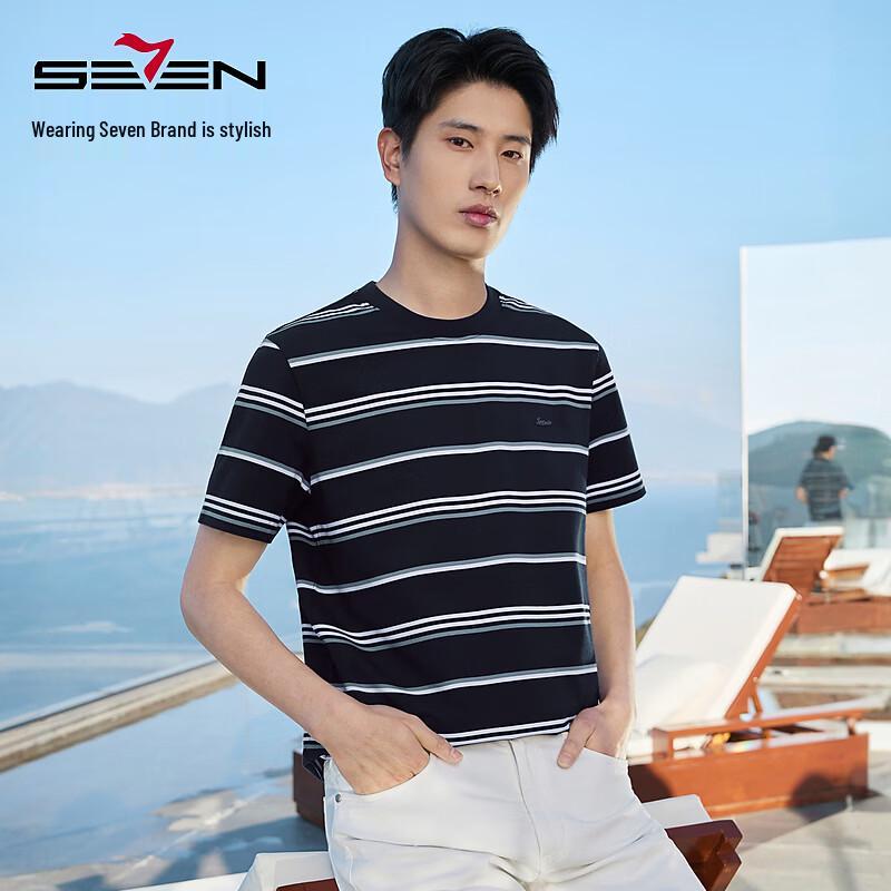 SEVEN Men s Striped Short Sleeve T-Shirt XL