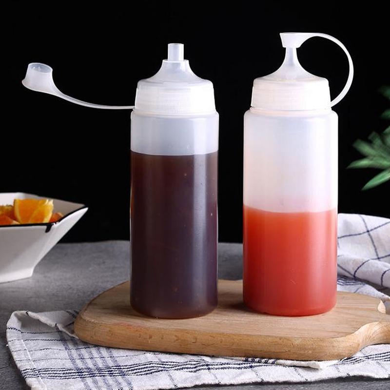 350/450/600Ml Squeeze Sauce Bottles Condiment Dispenser Large Mouth Dustproof Kitchen Seasoning Salad Sauce Olive Oil Bottle