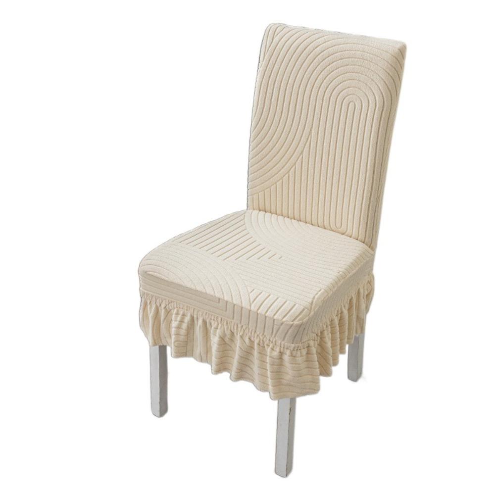 W/ Skirt Backrest Cover Elastic Jacquard Seat  Stool Cover Stretchy Dining Chair Cover  Kitchen