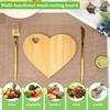 4 Pcs Cutting Board Bamboo Cheese Board Multi-purpose Serving Platter Heart Shaped Cutting Boards for Meat Cheese and Vegetables