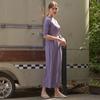 Lipbbam 3 4 Sleeve Maxi Long Wrap Dress Ldm10dk01