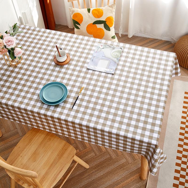 PVC Tablecloth Waterproof and Oil-proof Disposable Tablecloth Ins Style Rectangular Dining Table Cloth Coffee Table Table Mat