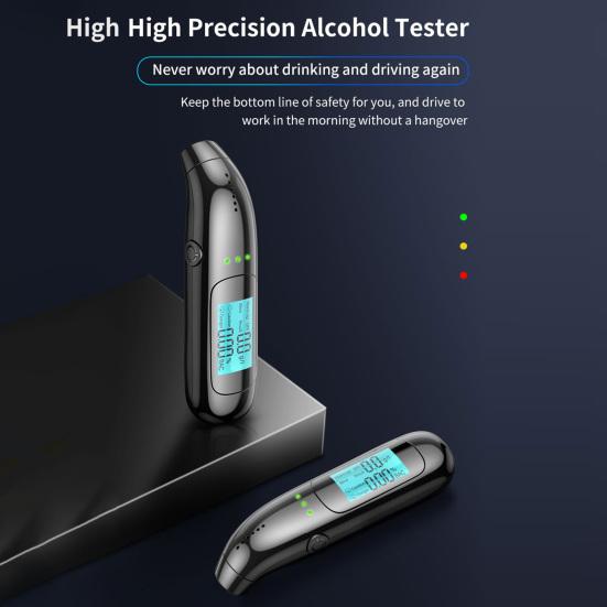 Alcohol Tester with LED Digital Display High Precise Compact Design Rechargeable Easy Operation Breathalyzer Alcohol Tester