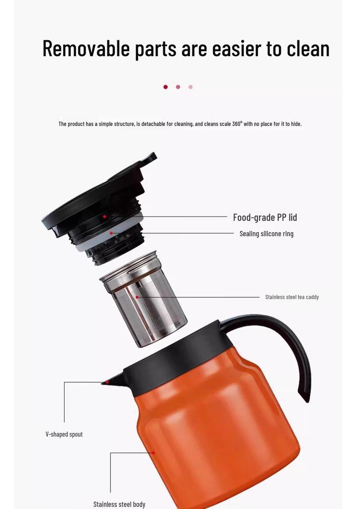 Stainless Steel Large Capacity Tea Thermos with Water Separation for Slow Brew Tea at Home