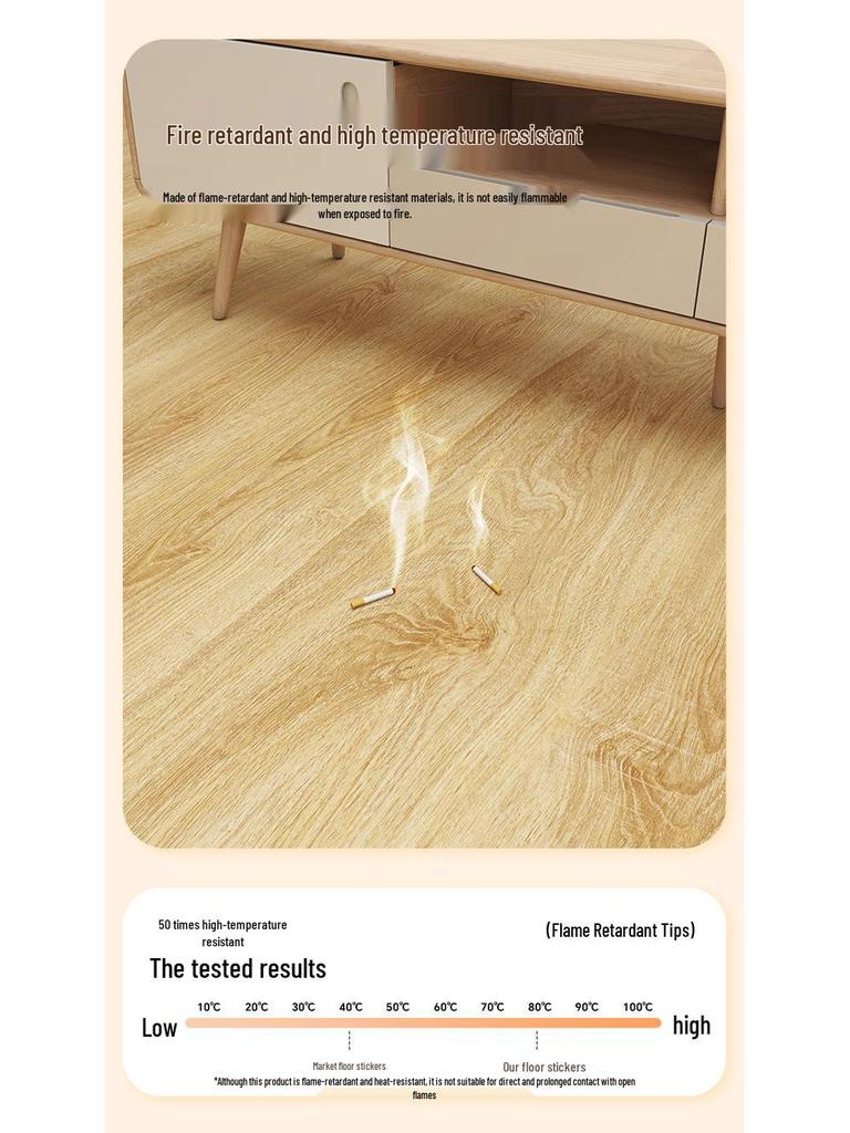 Thickened Waterproof Wood Grain Non-Slip Floor Sticker: Durable, Self-Adhesive Decoration for Living Room