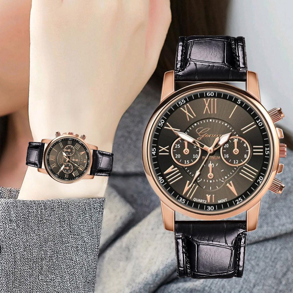New Fashion Women Leather Band  Quartz Analog Wrist Watch