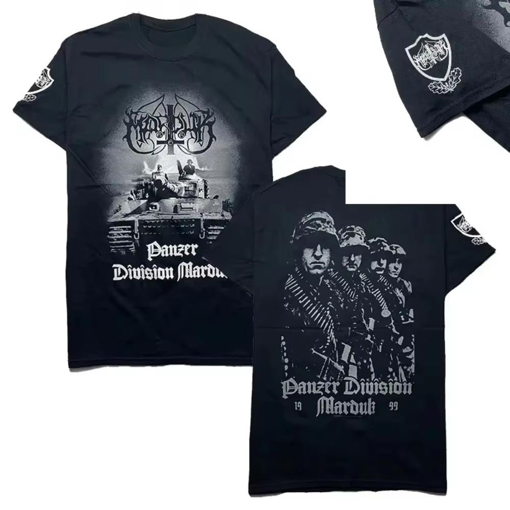 MARDUK Panzer1999 Black Metalová Kapela Ležérní Sportovní Lehký Luxusní Bavlna Streetwear Vrchol Nadměrný Unisex Streetwear Trendy Bavlna Krátký Potisk