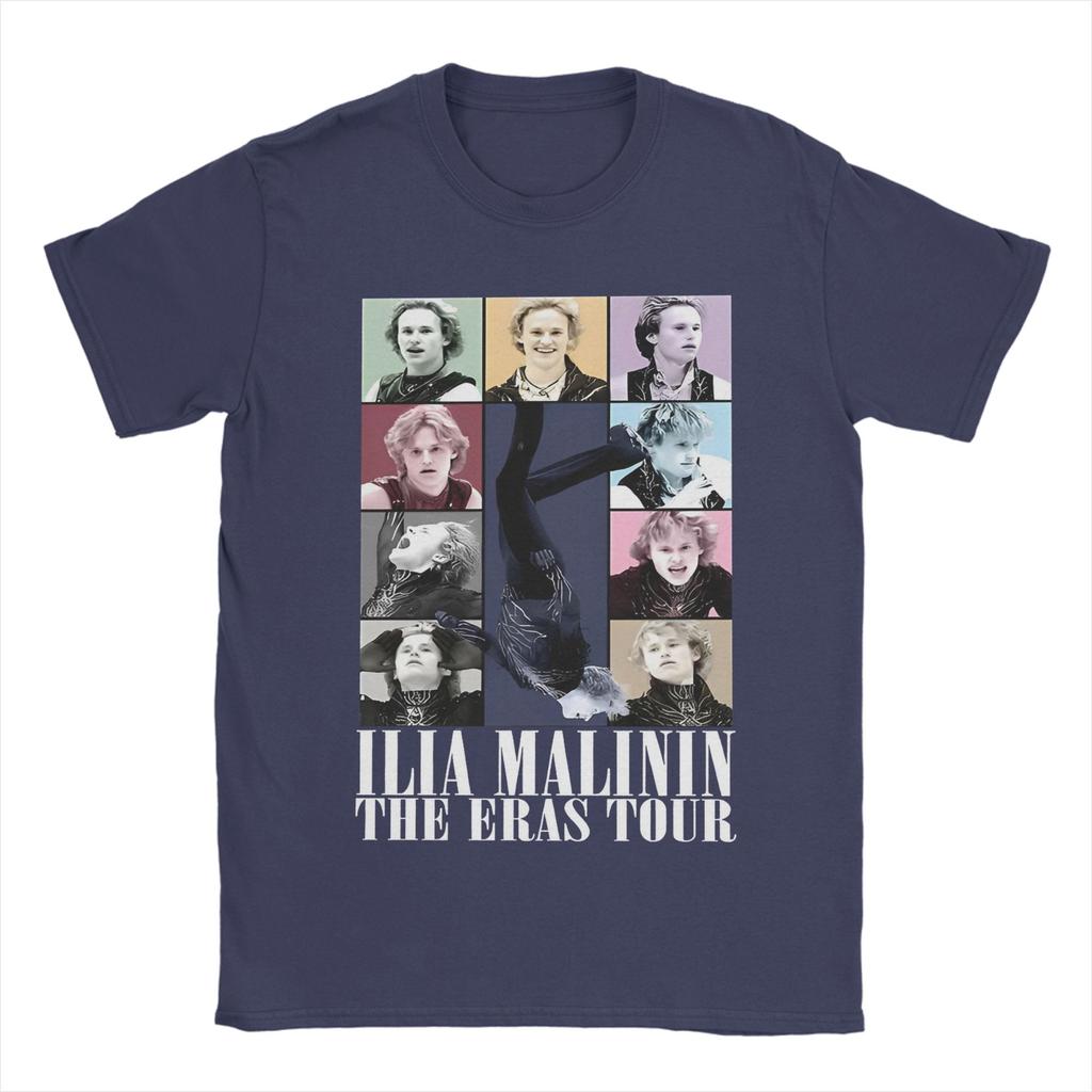 Unisex TShirts Ilia Malinin Quad Jump Vintage Pure Cotton Tees Short Sleeve Figure Skating T Shirt Round Collar Clothing Plus Size
