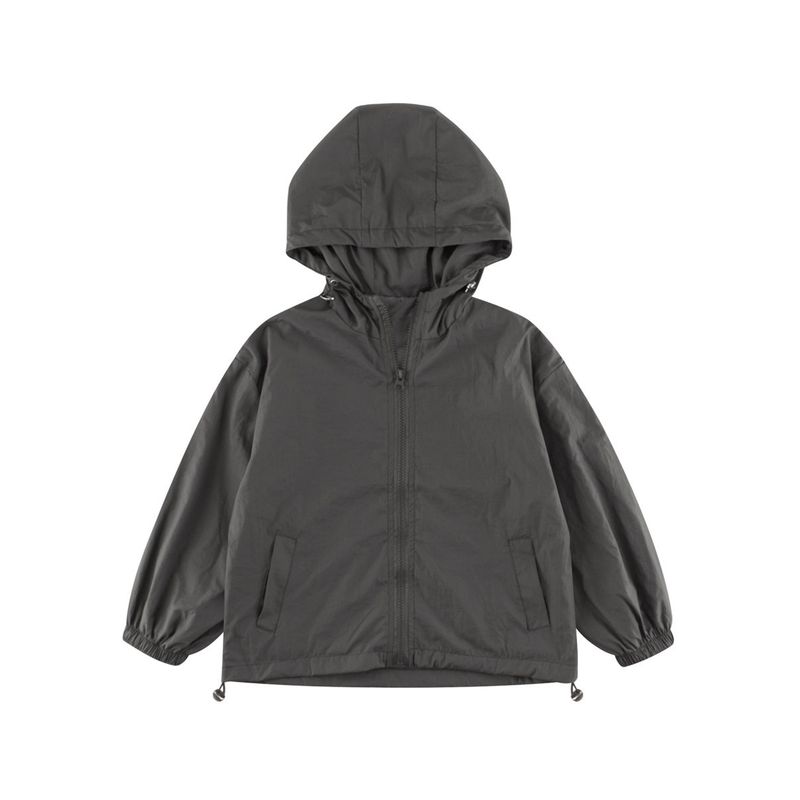 Brand Children's Clothing Windbreaker Spring New Style Kids' Jacket Solid Color Hooded Zipper Jacket for Boys and Girls