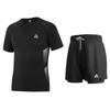 Fashion Slim Fit Swimwear Double Layer Fake Two-Piece Swim Trunks Swimming Set Unisex Swimwear Black 403944+02135