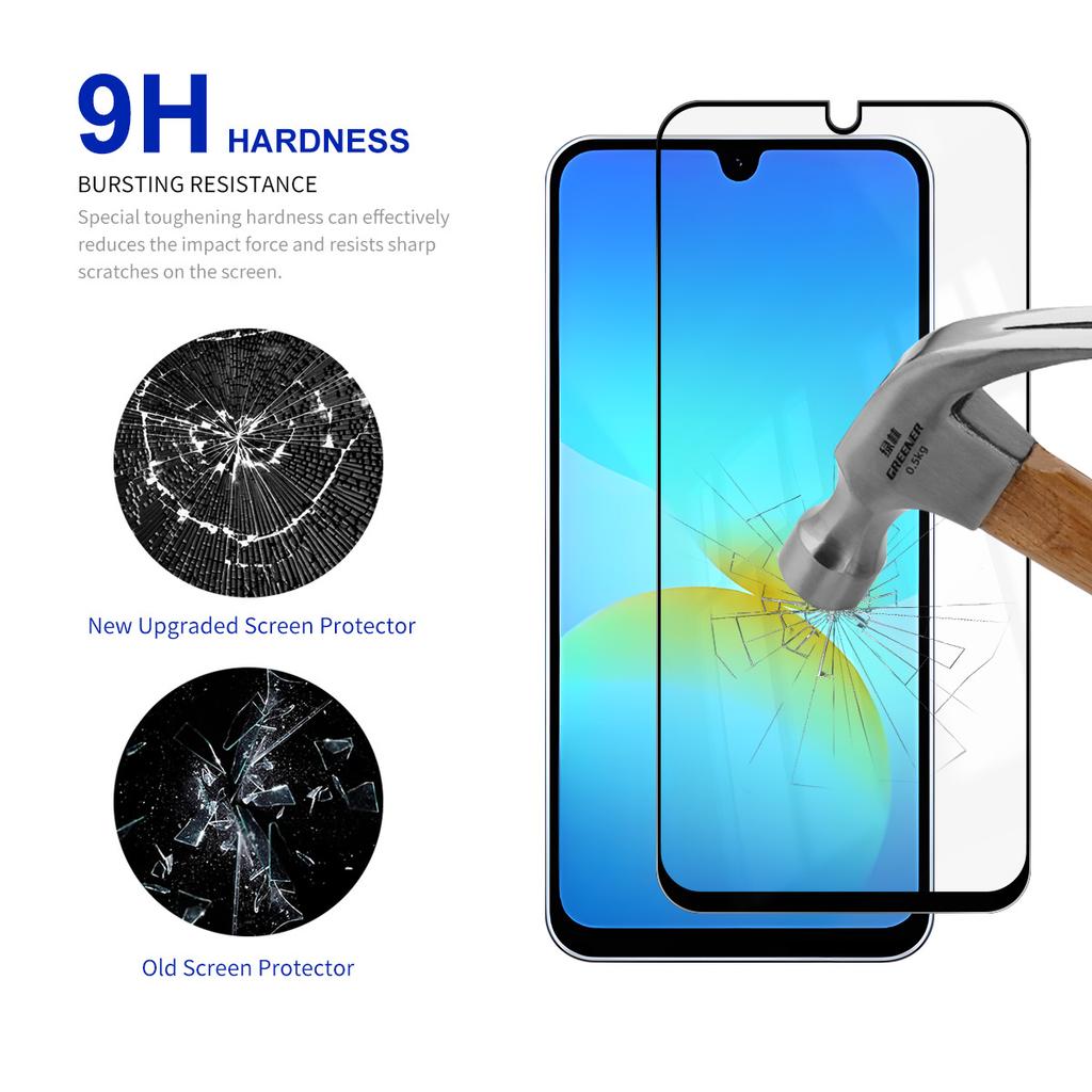 RURIHAI 10 Stück Für Samsung Galaxy A17 5G/A26 5G/A16 5G/A16 4G High Aluminium-Silizium Glasfolie 0,26 mm 2,5D Displayschutz