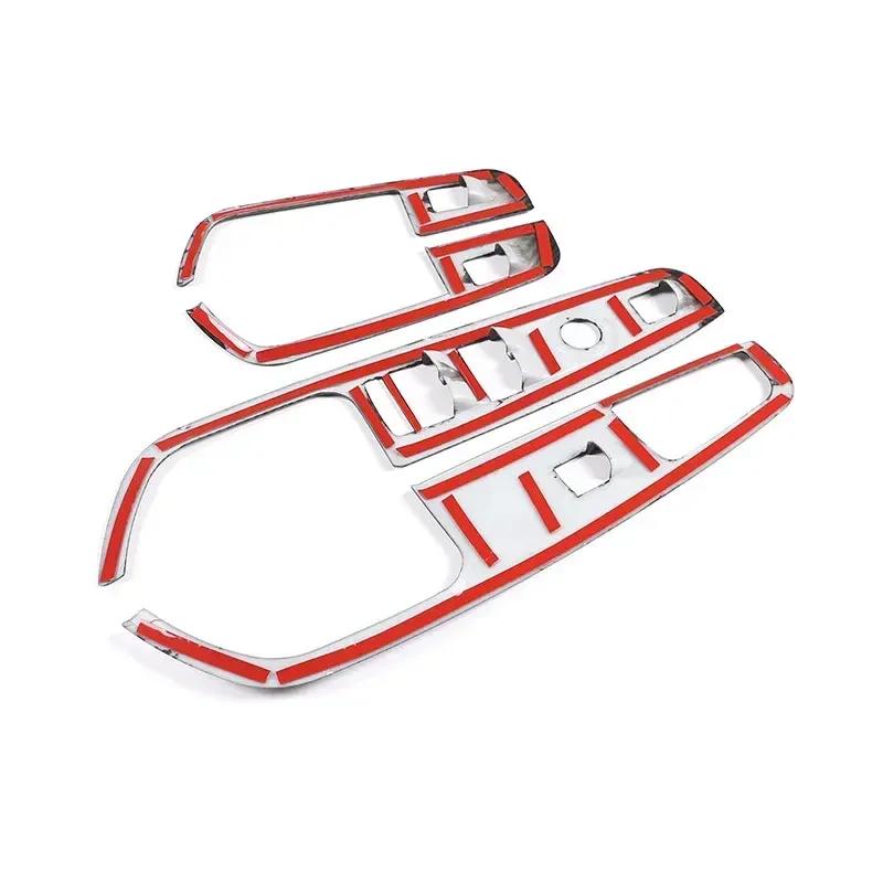 For Alfa Romeo Stelvio 2017 2018- ABS Car Interior Door Handle Window Glass Lifting Switch Buttons Frame Trim Cover Stickers