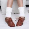 Border Knitted Short Korean Version Winter Women Shoe Covers Foot Covers New Flip Over Scallop Yarn Sock Covers Leg Guards