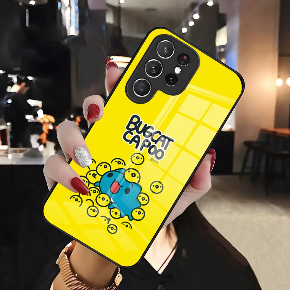CUTE B-Bugcat Capoo Phone Case For Samsung S26 S25 Edge Ultra 24 23 22 21 Ultra Plus Fe A55 56 15 4G 5G Glass Cover