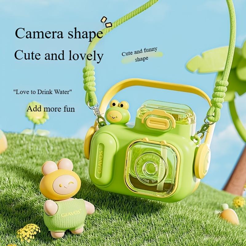 1pc Cute Camera-Shaped Water Bottle, Tritan Big Belly Cup with Carry Strap and Adjustable Shoulder Sling for Hiking, Camping, Party Gifts