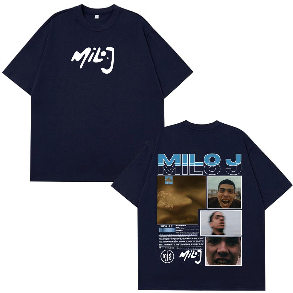 Rapper Milo J La Vida Era Mas Corta Album Graphic T Shirts Mens Women Hip Hop Tshirt Cotton Short Slevee Vintage Tshirts Tops