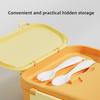 Portable Food Grade Lunch Box Divided Fresh Keeping Microwavable Lunch Box with Handle Spoon Fork Storage Box Outdoor Picnic