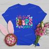 Oh for Peeps Sake Easter Tshirts Cute Bunny Leopard Print Crew Neck Tshirt Cartoon Rabbit Womens Easter Day Classic Tops Tees