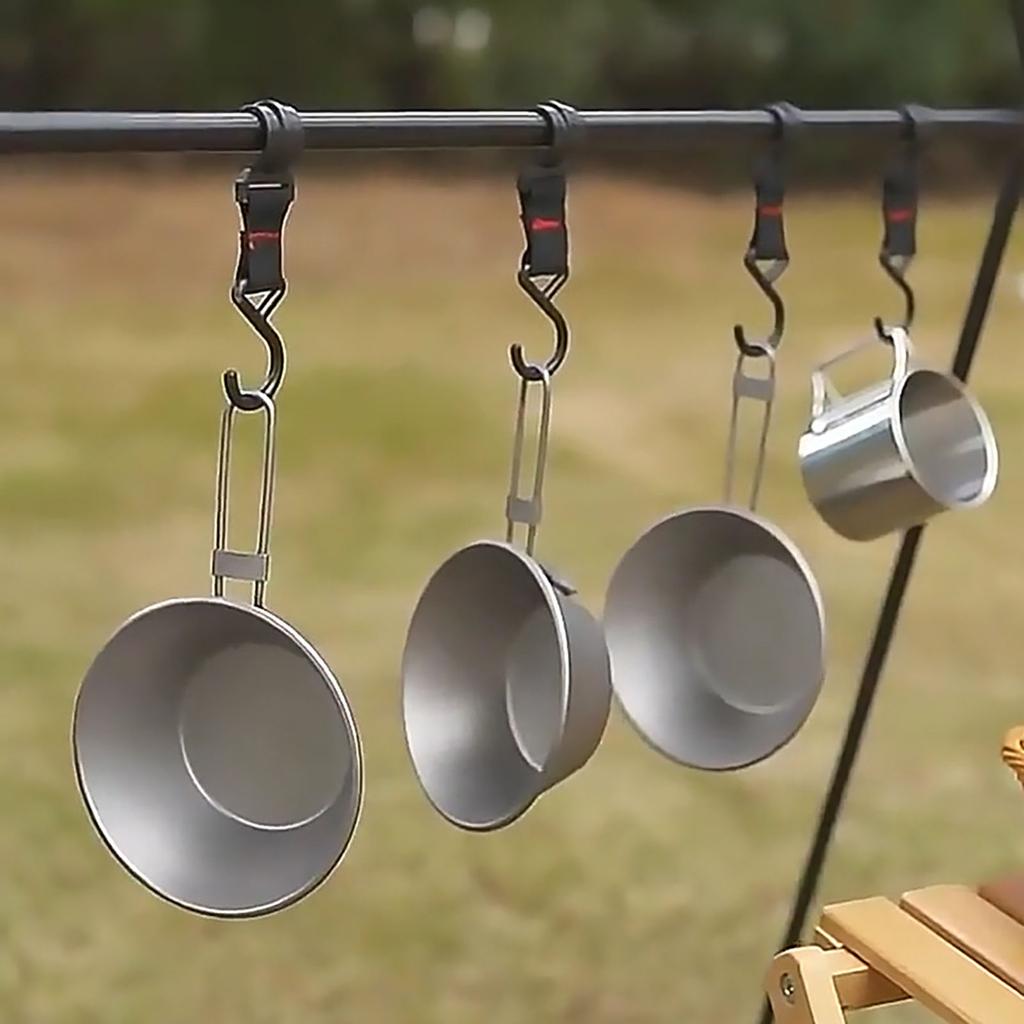 5Pcs Moveable S-Shaped Hanger Camping Hanging Hook Lamp Holder Clothes Storage Hook Portable Tableware Pan Holder