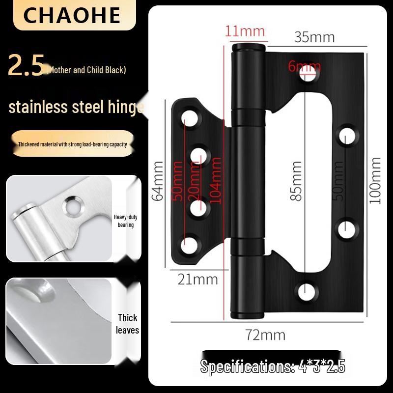 4-inch Silent Bearing Male-Female 304 Stainless Steel Hinge for Wooden Doors