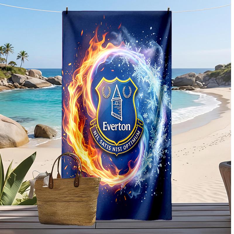 Asciugamano da Spiaggia con Stampa del Football Club Everton, Asciugamano Grande Morbido ad Asciugatura Rapida per Spiaggia Campeggio Nuoto