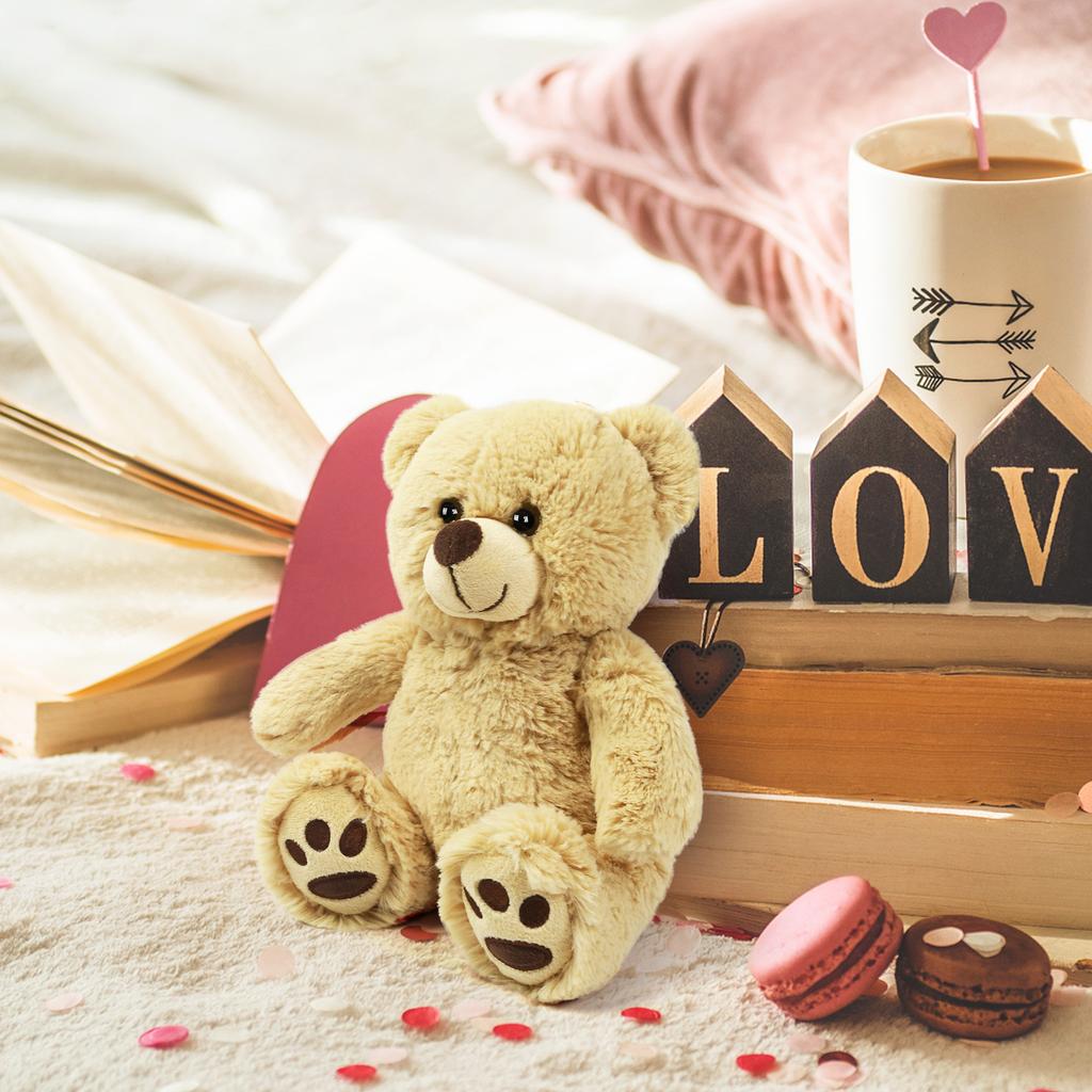 8'' Teddy Bear Stuffed Animals Brown Teddy Bear Plush Toy, Soft Plush Gifts for Kids Baby Toddlers on Baby Shower Christmas Gift
