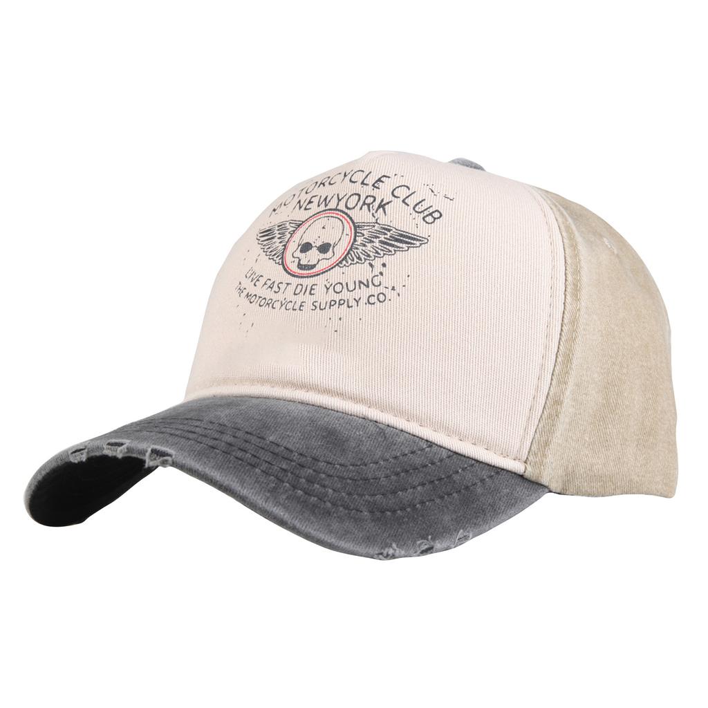 Retro Baseball Cap Cotton Washed Denim Trucker Hat Contrasting Color Distressed Pattern Print Hat Hat Unisex