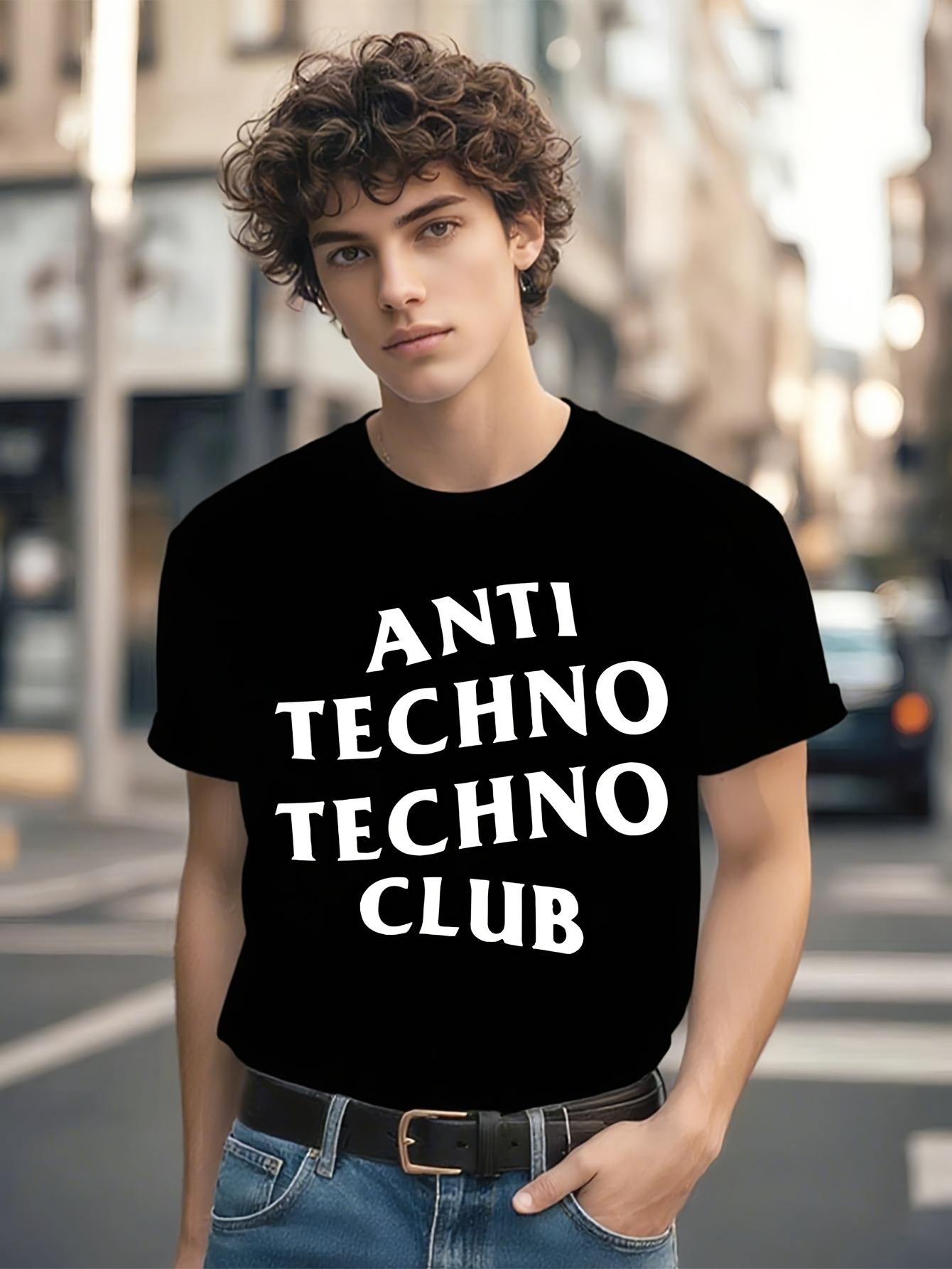 Anti Techno Techno Club T-shirt - Funny Contradictory Graphic Tee XXXXL