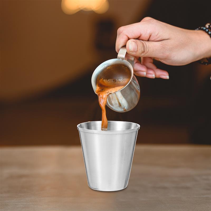 12pcs Mini Cups Stainless Steel Shot Cups Drinking Tumbler Spirits Cups Camping Wine Cups Sauce Holder Metal Sauce Cups
