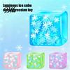 Ice Cube Sensory Toy Stress Relief Toy, Glow-in-the-Dark Snowflake Filled Cube, Clear Luminous Adults and Kids