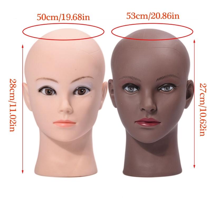 Bald Mannequin Head Female Professional Cosmetology Training Head Bald Manikin Head for Wigs Making Display Doll Head