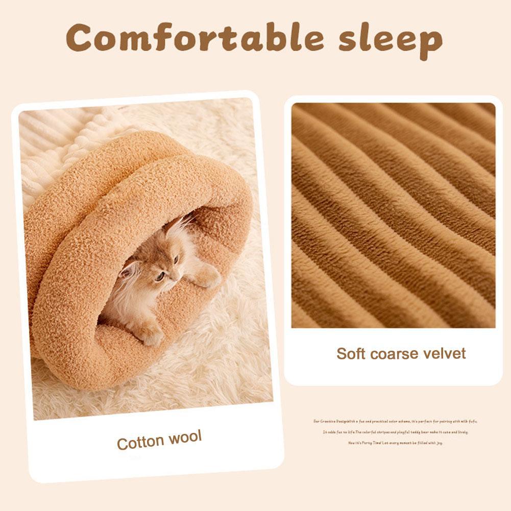 Cat Bed Winter 2024 Winter Cat Sleeping Bag For Cats Soft Cuddle Bed Dogs Mini Zone Cave For Ca B2Y5