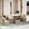VidaXL Garden Lounge Set with Cushions 7 Pcs Beige Braided Resin 3268568