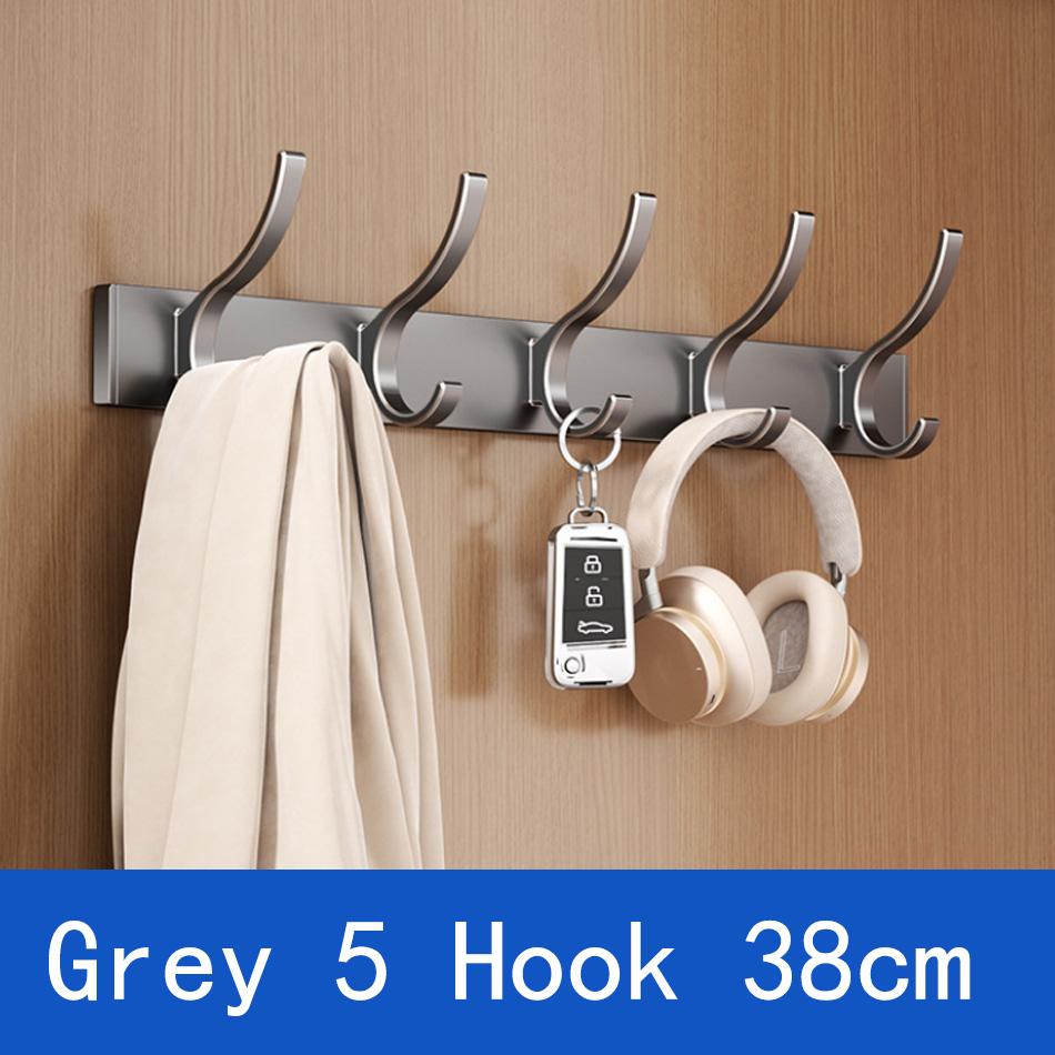 

Настенный крючок для ванной самоклеящийся серый белый алюминиевый креативный для двери туалета пальто одежда полотенце ключи держатель вешалка 3 4 5 6 крючков для халата