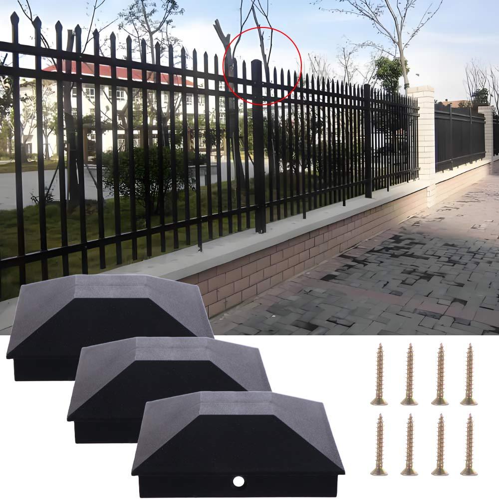 

6Pcs Replacement Fence Post Cover with Screws Posts Top Protector Durable Pyramid Post Caps Outdoor
