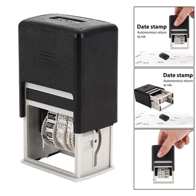 Portable Self Inking Date Stamp with Adjustable Date Office Business Date Stamper Rubber Stamp for Shipping Due Date DIY Album