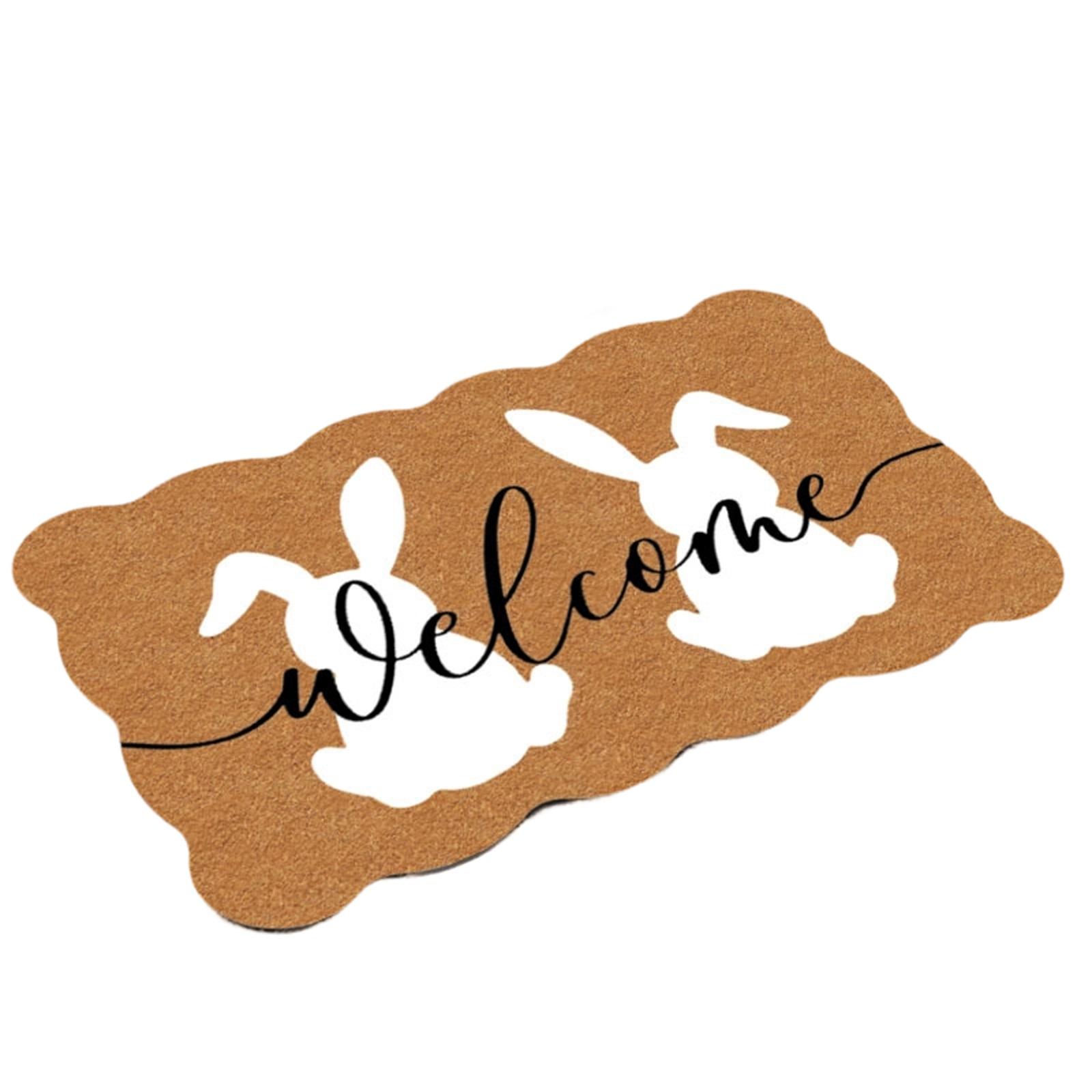 

Imitationcoconut Palmfloor Mat, Home Door Rubbing Mat, Entrance Mat, UV Easter Bunny Print