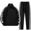 Herren Damen Frühling Herbst Reißverschluss Kapuzenpullover 2-teiliges Set Lässiger Pullover+Jogginghose Trainingsanzug Laufen Sportbekleidung
