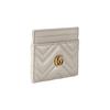 Gucci GG Marmont distressed gold logo leather card holder women's light beige