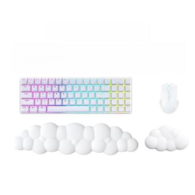Cloud Keyboard Bilek Desteği - Ofis ve Masaüstü Yazma Konforu için Hafızalı Köpük