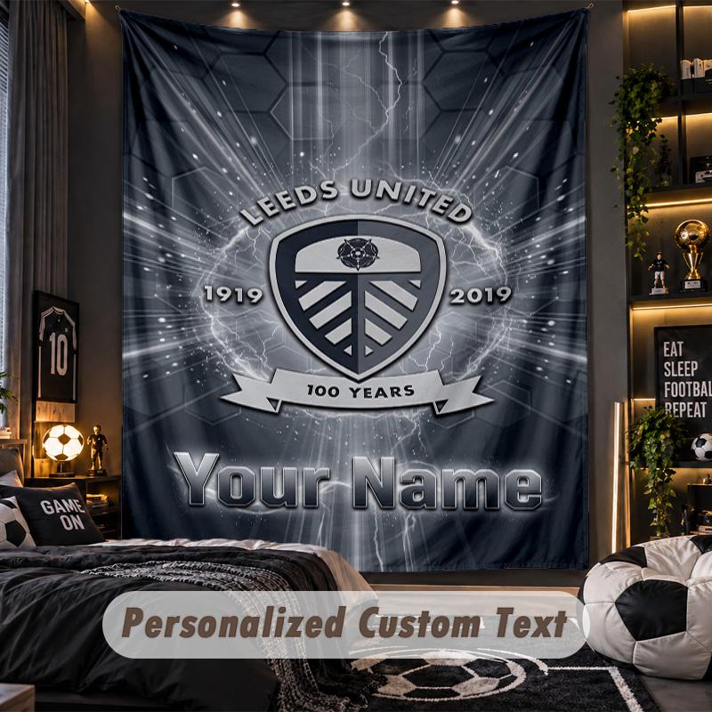 TapestryLeeds United Custom Name Text Personalized Wall Hanging Tapestry Home Wall Decor