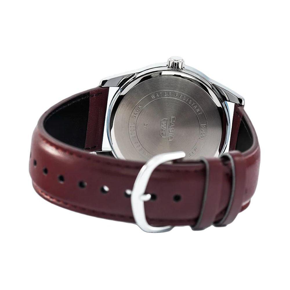 Casio Life Waterproof Quartz Movement Leather Strap Watch Men Watches Silver MTP-VD03L-5A