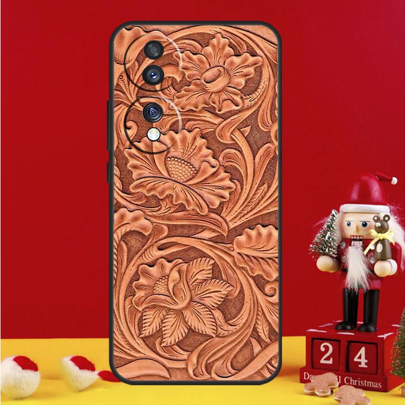 Brown Hand Tooled Western Case For Honor Magic 7 6 8 Pro Honor Win X9a X9b X9c X9d X8c X8b 50 70 90 200 400 Lite Cover