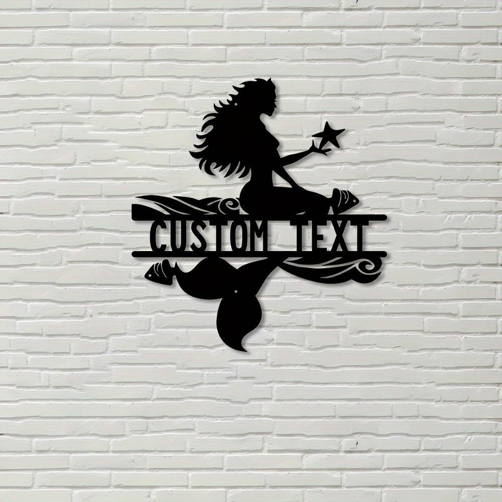 Personalized Siren Metal Wall Art, Custom Nameplate for Kitchen, Lounge, Office, Porch, Deck & Boho Home Decor