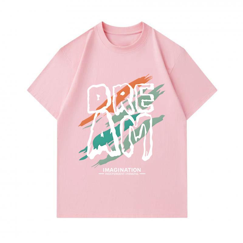 Men's 100% Cotton Crew Neck Short Sleeve T-Shirt, Dream Imagination Independent Thinking Art Printed Casual Comfortable Lightweight Daily Wear Tee for