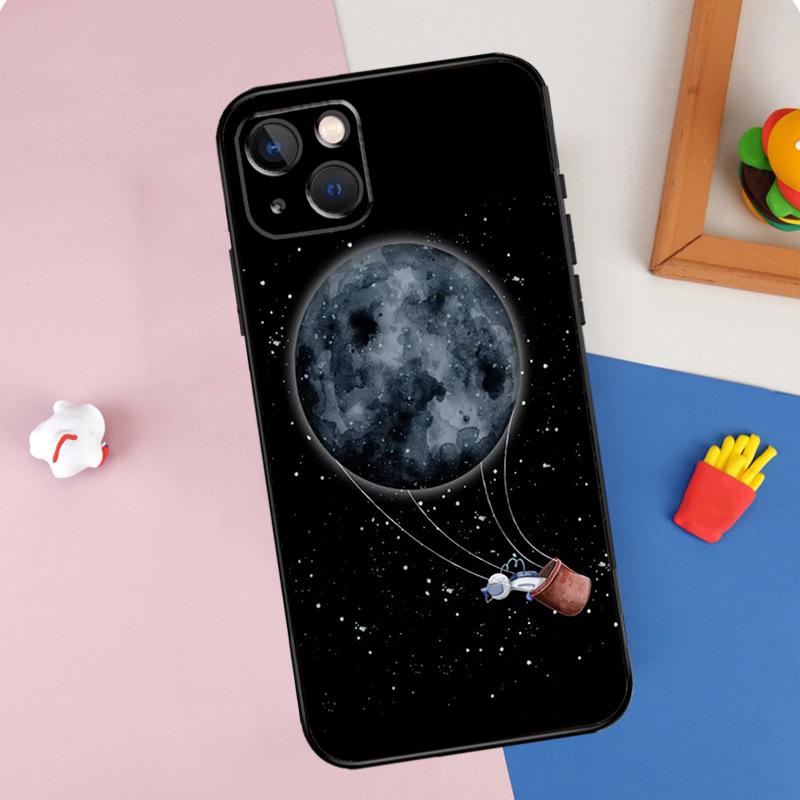 Magic Space Moon Planet Phone Case For iPhone 15 Pro Max 11 12 13 14 16 Pro Max Mini XR 16e 15 16 Plus Cover Shell