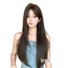 Korean Style Women's Long Layered Straight Wig - Gentle, Sweet, Face-Shaping Middle Part
