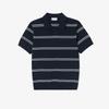 [lacoste] Men's Open-Collar Pin Stripe Short-Sleeve Sweater Polo Shirt PH396E-56G166