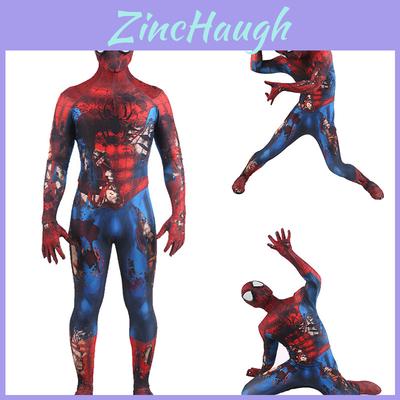 Zombie Spider-man Jumpsuit Perfect For Halloween And Cosplay With Exquisite Workmanship And Elastic Material.