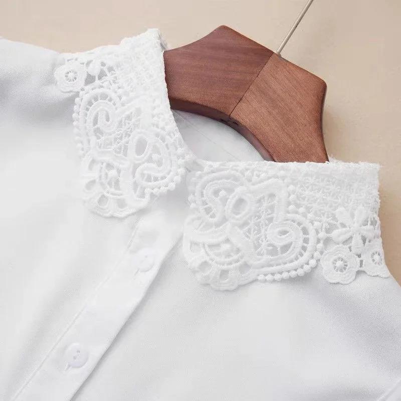 Fake Collar New Women Spring Autumn Versatile Sweaters Fashion Trend Lace Chiffon Popular Western Decorative